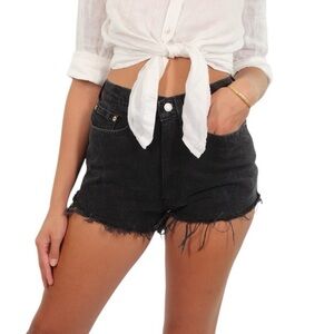 Vintage levis 512 red tab High rise frayed jean short 7 jr